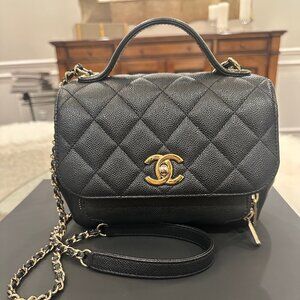 Chanel Business Affinity Handbag, Caviar, Black, Small